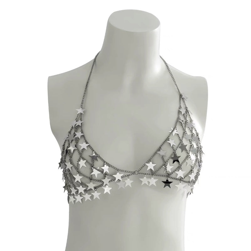 Bra Chain Star-Shaped Hollow Metal