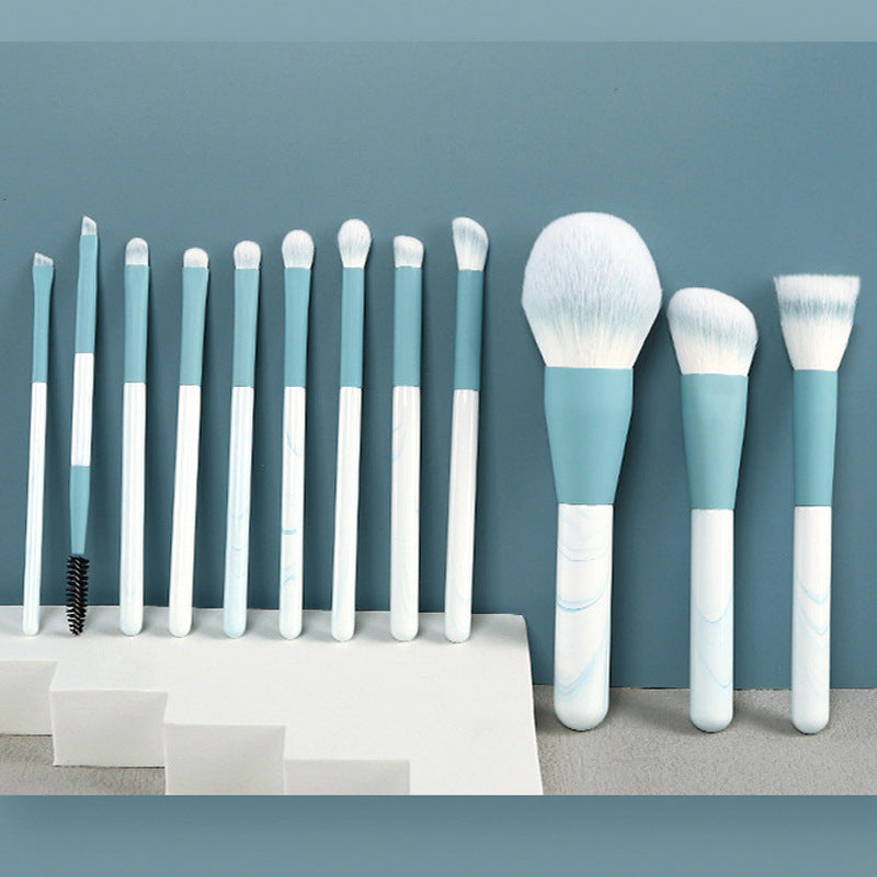 Sea blue makeup brush set