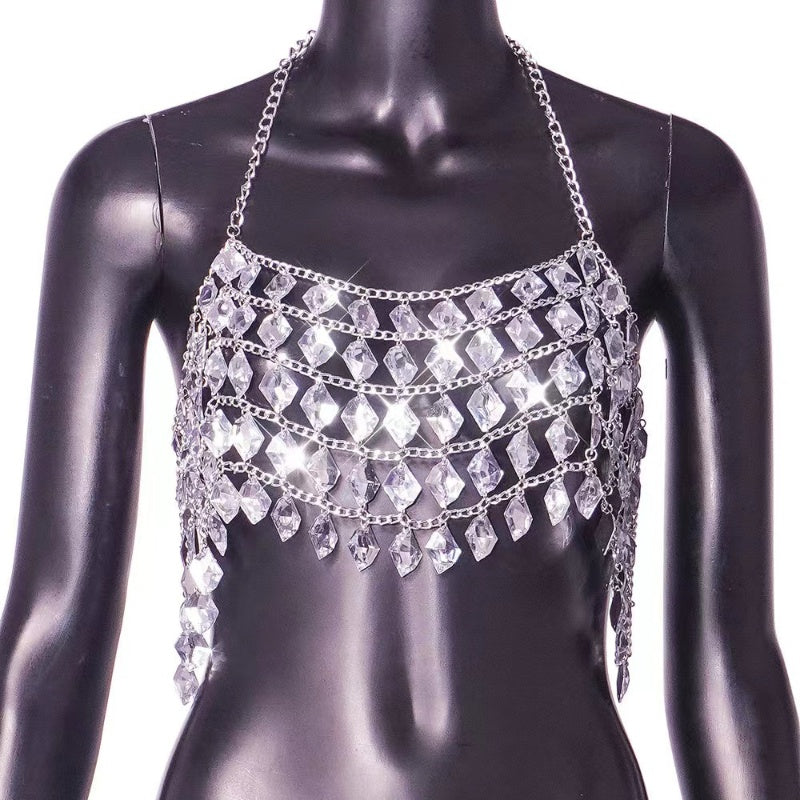 Bra Chain: Diamond-Inspired Halter Cross