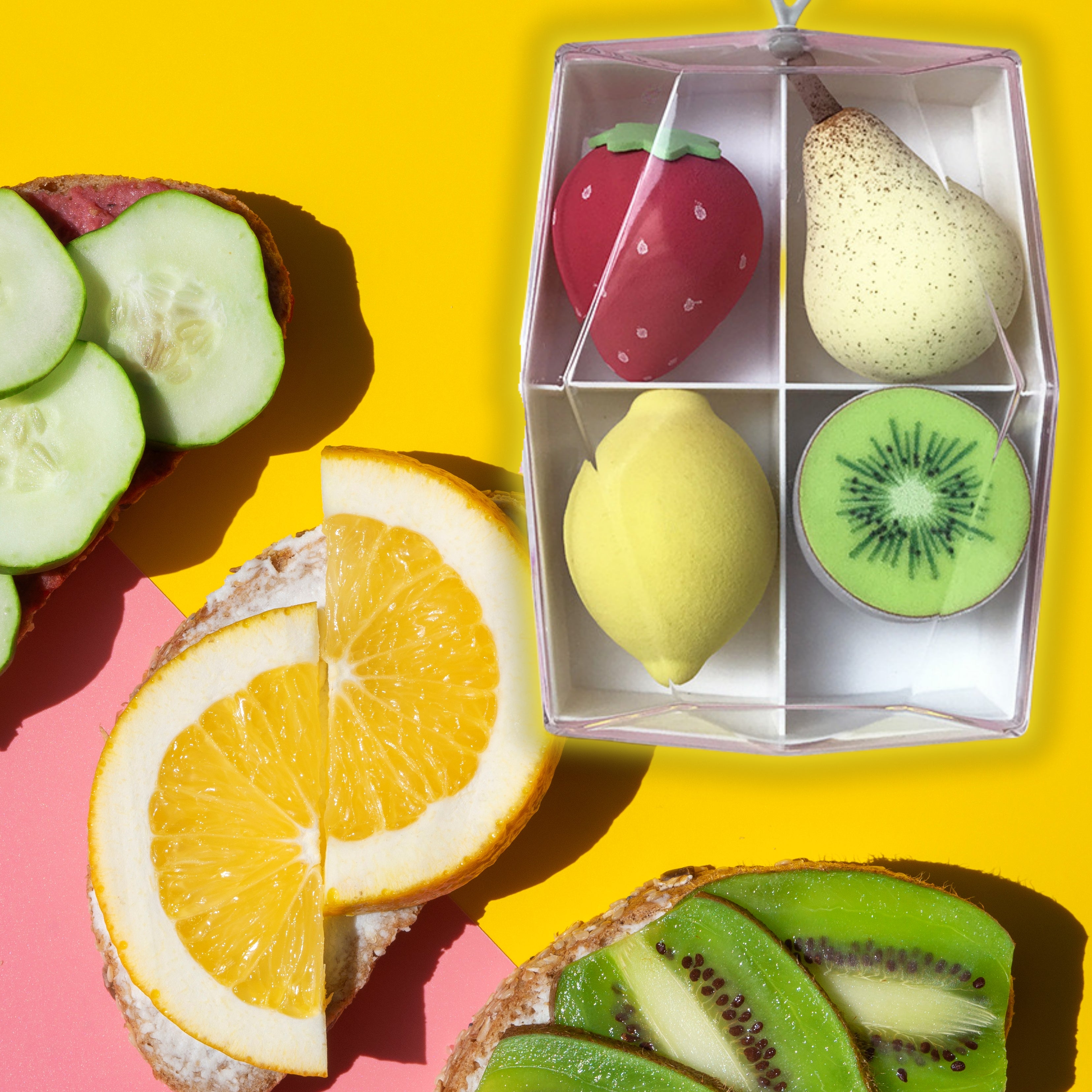 Fruit-shaped beauty blender gift box